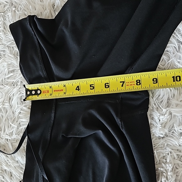 Nike Dry Fit Cropped Leggings Black Womens Small Back Zipper Pocket Drawstring - Picture 12 of 13